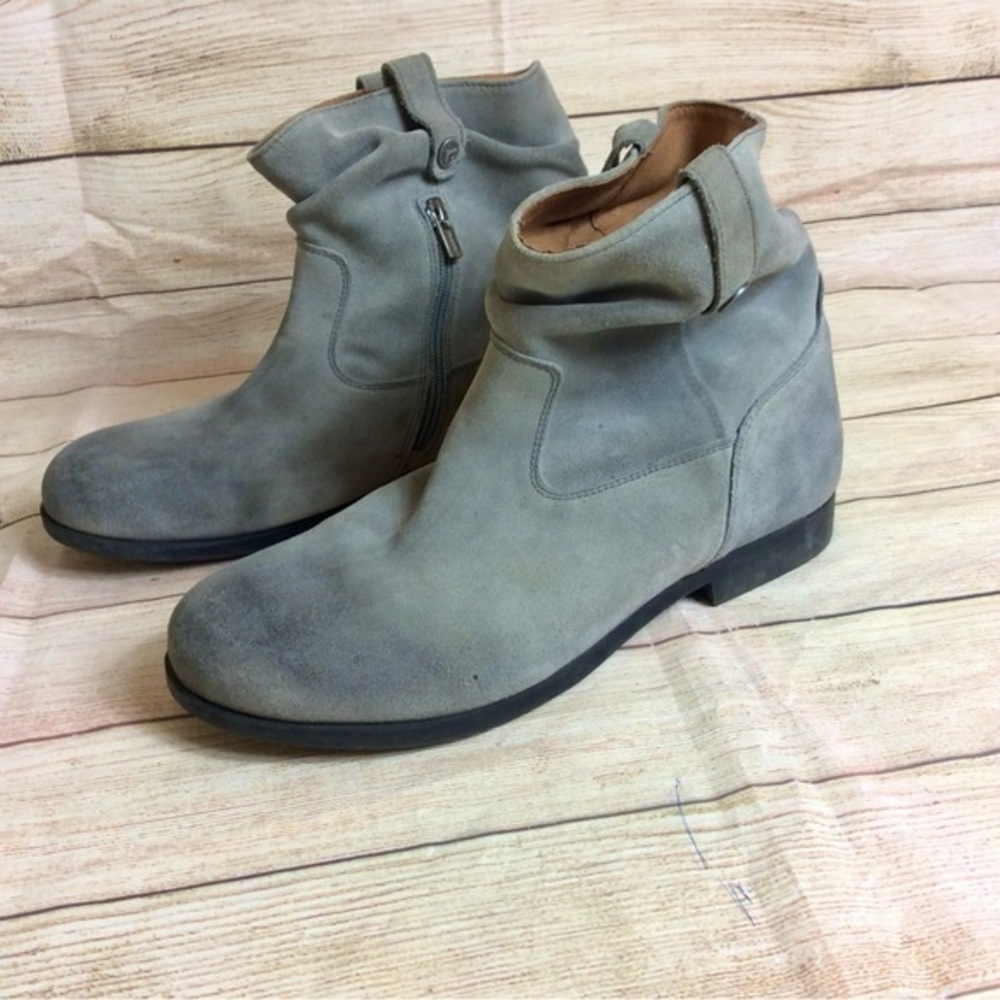 Birkenstock Sarnia Boot gray waxed suede leather. Size 42. Size 11